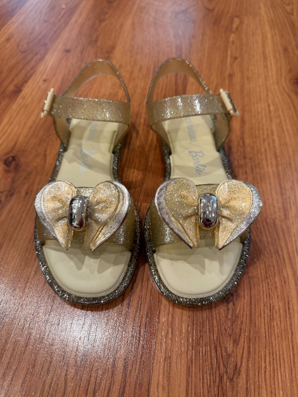 Mini Melissa sandals - gold sparkle - size 13